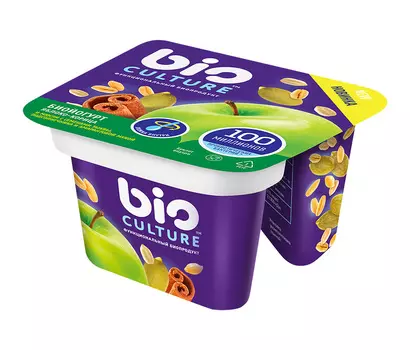 БЗМЖ Биойогурт БиоКультура ябл/корица/мюс 2,7-3,5% 130г