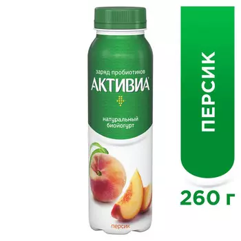 БЗМЖ Биойогурт питьевой Активия персик 2,1% 260г