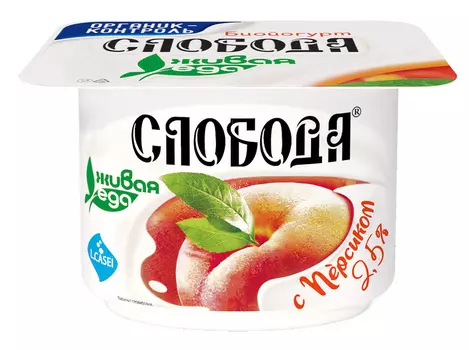 БЗМЖ Биойогурт Слобода персик 2,5% 125г