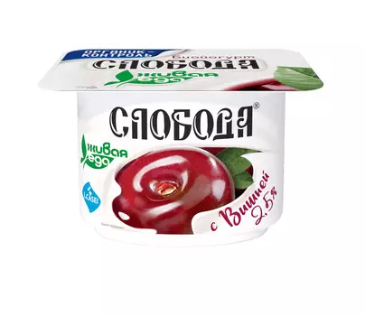 БЗМЖ Биойогурт Слобода вишня 2,5% 125г