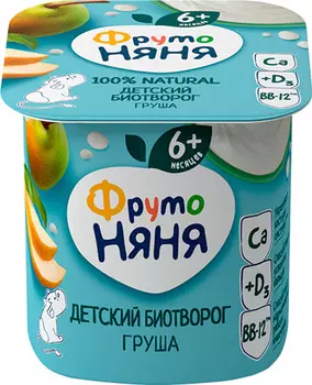 БЗМЖ Биотворог Фрутоняня груша 5% 100г