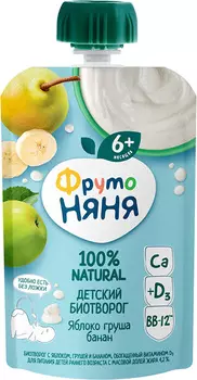 БЗМЖ Биотворог Фрутоняня ябл /груша/банан 4,2% 90г дп