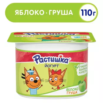 БЗМЖ Йогурт Danone Растишка густой ябл/груш3% 110г ст