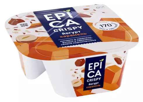 БЗМЖ Йогурт Epica crispy 6,5% кар/сем подсолн/орех140г