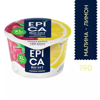БЗМЖ Йогурт Epica малина/лимон 4,8% 190г