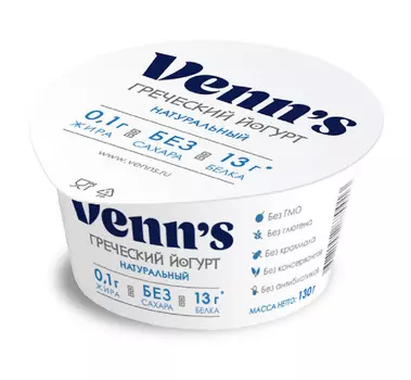 БЗМЖ Йогурт Греческий Venn`s 0,1% 130г