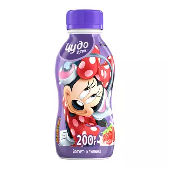 БЗМЖ Йогурт питьевой Чудо Детки клубника 2,2% 200г