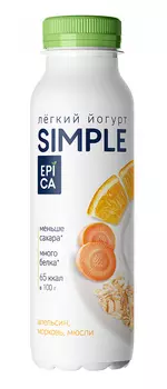 БЗМЖ Йогурт питьевой EPICA Simple апел/морк/мюсли 1,2% 290г
