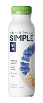 БЗМЖ Йогурт питьевой EPICA Simple голуб/овс хлоп 1,2% 290г