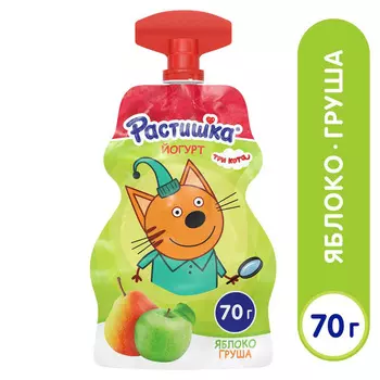 БЗМЖ Йогурт Растишка обогащенный яблоко/груша 2,6% 70г д/п