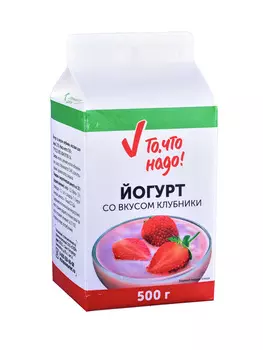 БЗМЖ Йогурт ТЧН! со вкусом клубники 1% 500г