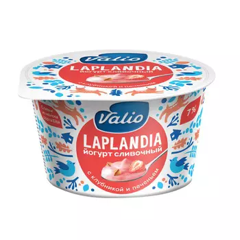 БЗМЖ Йогурт Valio Laplandia клубника/печенье 7% 180г