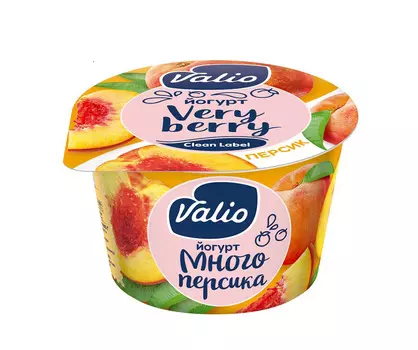 БЗМЖ Йогурт Valio персик 2,6% 180г