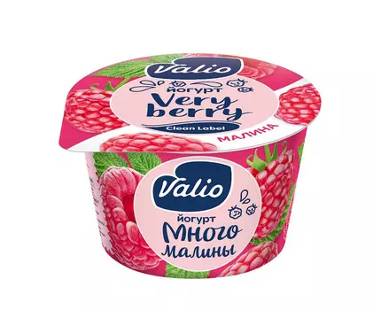 БЗМЖ Йогурт Valio с малиной 2,6% 180г