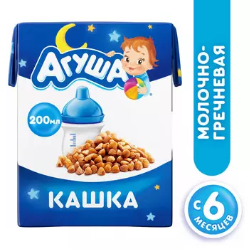 БЗМЖ Каша Агуша Засыпай-ка гречка 2,5% 200мл