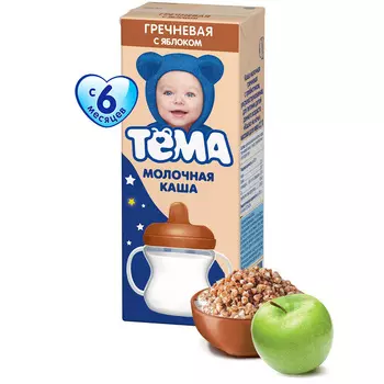 БЗМЖ Каша Тема мол греч с пребиот яблоко 206г с 6мес