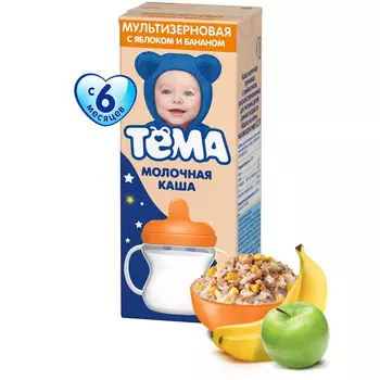 БЗМЖ Каша Тема мол мультзер с пребиот ябл/банан 206г 6мес