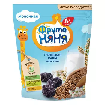 БЗМЖ Кашка ФрутоНяня мол. гречневая с черносливом с 4мес 200мл