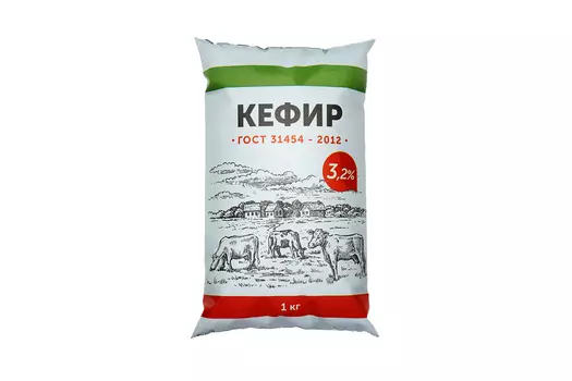 БЗМЖ Кефир 3,2% 1000г пленка