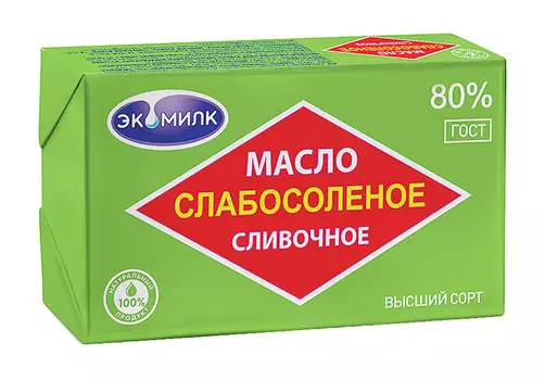 БЗМЖ Масло Экомилк соленое 80% 180г