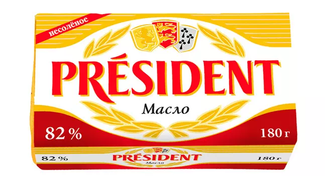 БЗМЖ Масло кислосливочное President 82,5% 180г