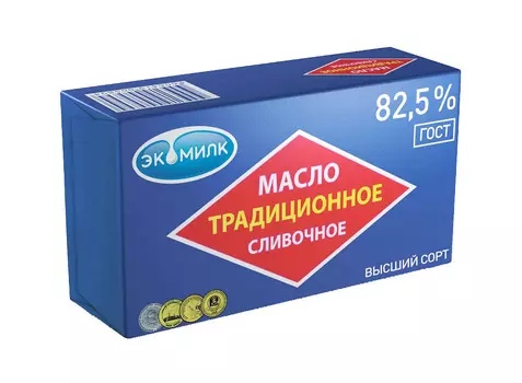 БЗМЖ Масло сливоч Экомилк традиционное 380г/450г