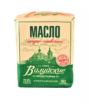 БЗМЖ Масло слив Валуйские просторы Крестьянское 72,5% 180г