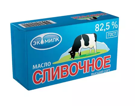 БЗМЖ Масло сливочное Экомилк 82,5% 450г фольга