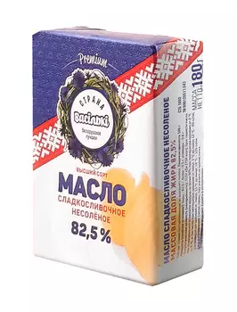 БЗМЖ Масло сливочное Страна Васiлькi 82,5% 180г