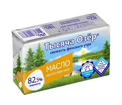 БЗМЖ Масло Тысяча Озер кислосливочное 82,5% 180г