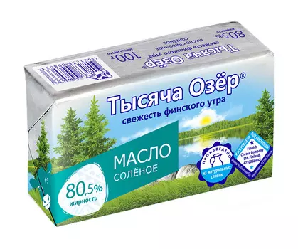 БЗМЖ Масло Тысяча Озер соленое 80,5% 100г