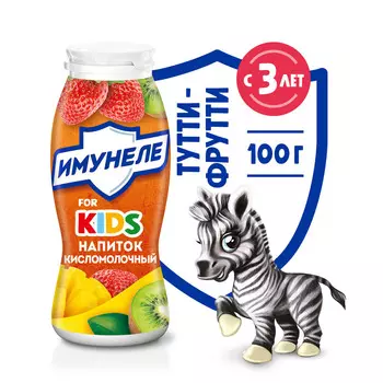 БЗМЖ Напиток к/мол Neo Имунеле Kids с сок т/фр1,5%100г