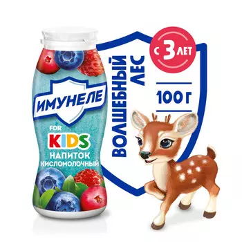 БЗМЖ Напиток к/мол Neo Имунеле Kids зем/чрн/брус1,5%100г