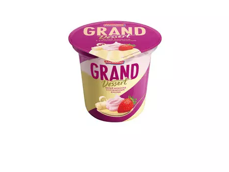 БЗМЖ Пудинг Grand Dessert бел шок клубн слив 6% 200г