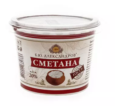 БЗМЖ Сметана Б.Ю. Александров 20% 230г