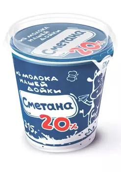 БЗМЖ Сметана из молока Нашей Дойки 20% 315г
