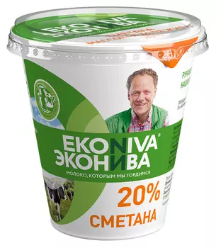 БЗМЖ сметана ЭкоНива 20% 300г