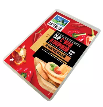 БЗМЖ Сыр Austaler копченый с чили и паприкой 45% 150г Россия