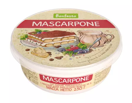 БЗМЖ Сыр Bonfesto Mascarpone мягкий 78% 250г Беларусь