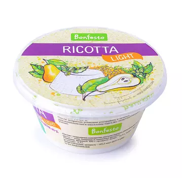 БЗМЖ Сыр Bonfesto Ricotta Light мягкий 40% 250г Беларусь