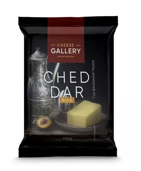 БЗМЖ Сыр Чеддер Cheese Gallery 50% 200г Россия