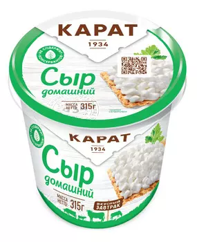 БЗМЖ Сыр Карат Домашний 20% 315г Россия