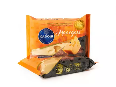 БЗМЖ Сыр Маасдам Кабош 45% 220г Россия