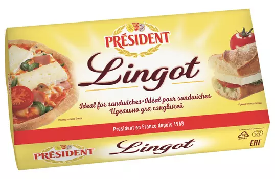 БЗМЖ Сыр мягкий с белой плесенью Линго President® мдж в сух в-е 60% President Россия, кг