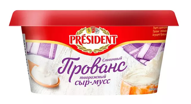 БЗМЖ Сыр-мусс творожный President прованс сливочный 62% 120г