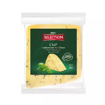 БЗМЖ Сыр OKEY Selection п/т с пряными травами кусок 250г