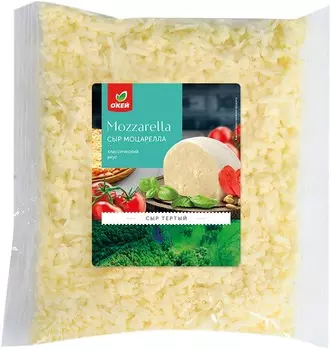 БЗМЖ Сыр п/т ОКЕЙ Моцарелла 40% тертый 150г