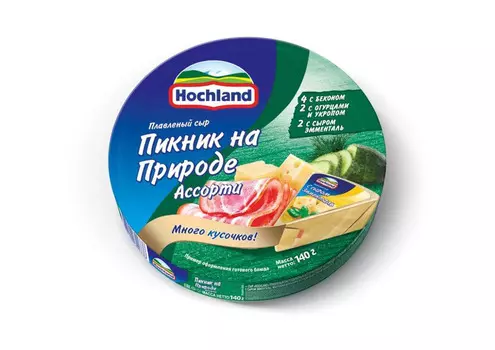 БЗМЖ Сыр плав Hochland Пикник на природе 45% 140г Россия