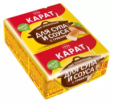 БЗМЖ Сыр плав Карат с грибами д/супа 45% 90г Россия