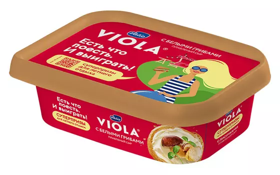 БЗМЖ Сыр плав Valio Viola с белыми грибами 50% 200г Россия